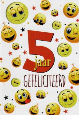 5-jaar-smileys-gefeliciteerd-wenskaartenplein.nl