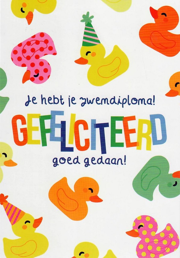 Gefeliciteerd met je zwemdiploma.
